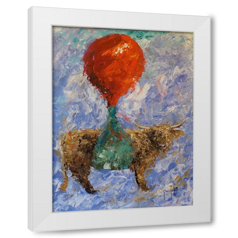 Steer White Modern Wood Framed Art Print by Foster, Joseph Marshal