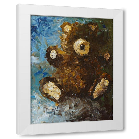 Teddy Bear White Modern Wood Framed Art Print by Foster, Joseph Marshal
