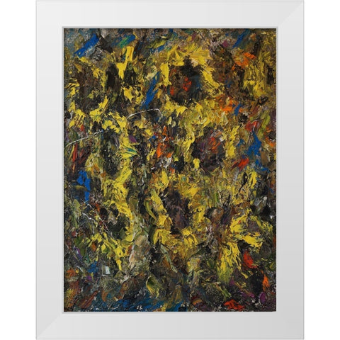 Sunflowers White Modern Wood Framed Art Print by Foster, Joseph Marshal