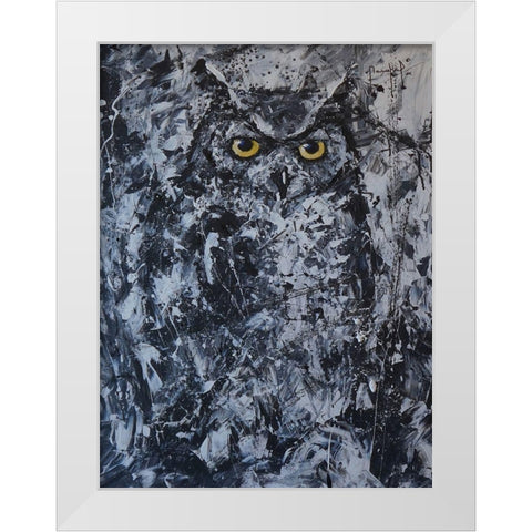 Owl II White Modern Wood Framed Art Print by Foster, Joseph Marshal