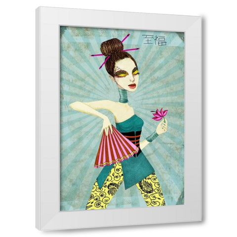 Geisha II White Modern Wood Framed Art Print by Goddess, Jami