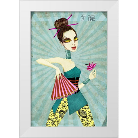 Geisha II White Modern Wood Framed Art Print by Goddess, Jami