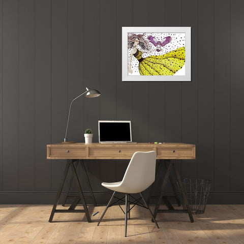 Owl II White Modern Wood Framed Art Print by Goddess, Jami