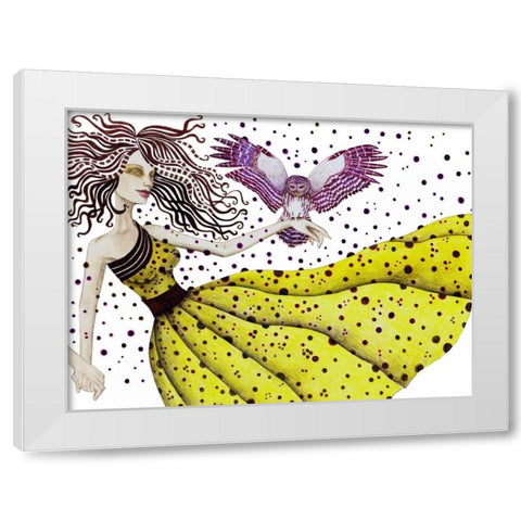 Owl II White Modern Wood Framed Art Print by Goddess, Jami