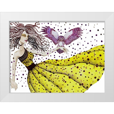 Owl II White Modern Wood Framed Art Print by Goddess, Jami