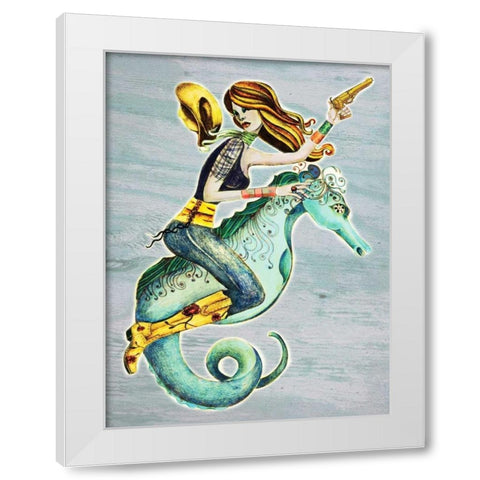 Seahorse White Modern Wood Framed Art Print by Goddess, Jami