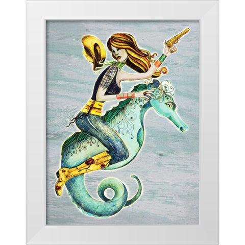 Seahorse White Modern Wood Framed Art Print by Goddess, Jami