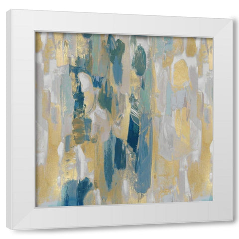 Reveal Teal I White Modern Wood Framed Art Print by Martin, Jennifer