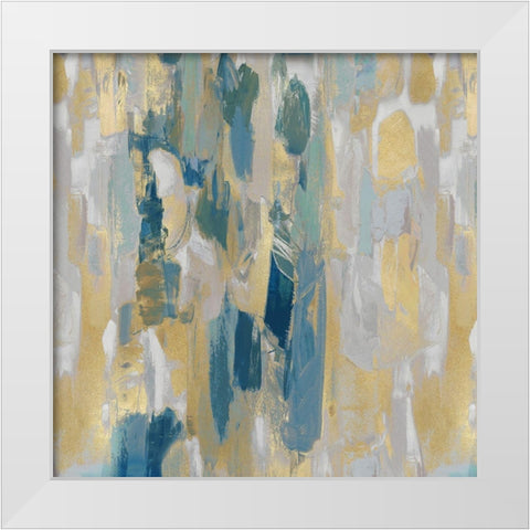 Reveal Teal I White Modern Wood Framed Art Print by Martin, Jennifer