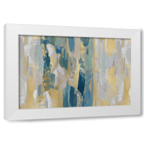 Revelation Teal White Modern Wood Framed Art Print by Martin, Jennifer