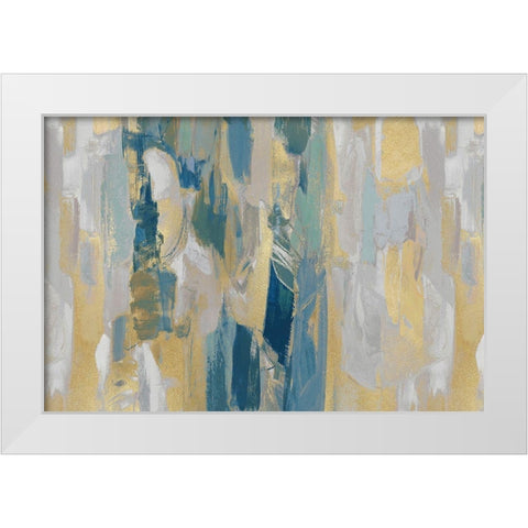Revelation Teal White Modern Wood Framed Art Print by Martin, Jennifer