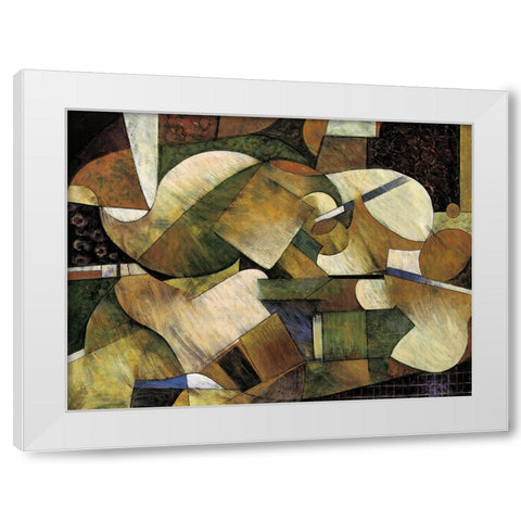 Movement I White Modern Wood Framed Art Print by Parsons, Jonathan