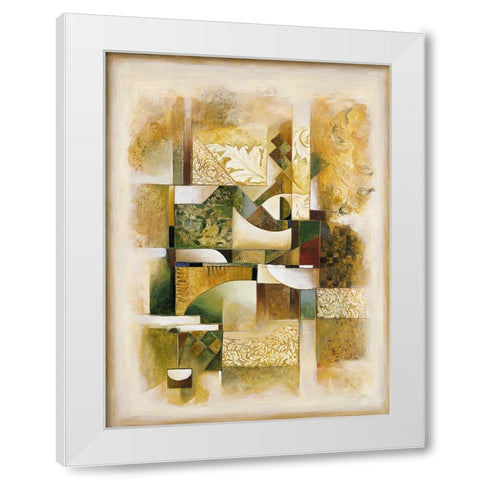 Abstract collage I White Modern Wood Framed Art Print by Parsons, Jonathan