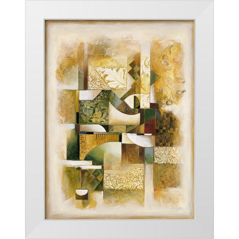Abstract collage I White Modern Wood Framed Art Print by Parsons, Jonathan
