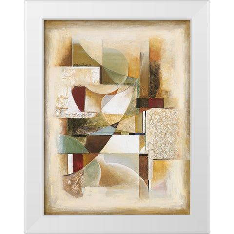 Abstract collage II White Modern Wood Framed Art Print by Parsons, Jonathan