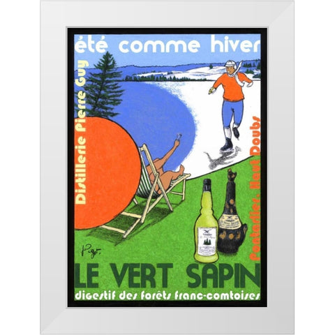 Ete comme Hiver White Modern Wood Framed Art Print by Got, Jean-Pierre