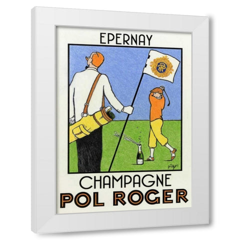 Champagne Practice White Modern Wood Framed Art Print by Got, Jean-Pierre