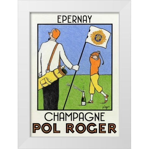 Champagne Practice White Modern Wood Framed Art Print by Got, Jean-Pierre