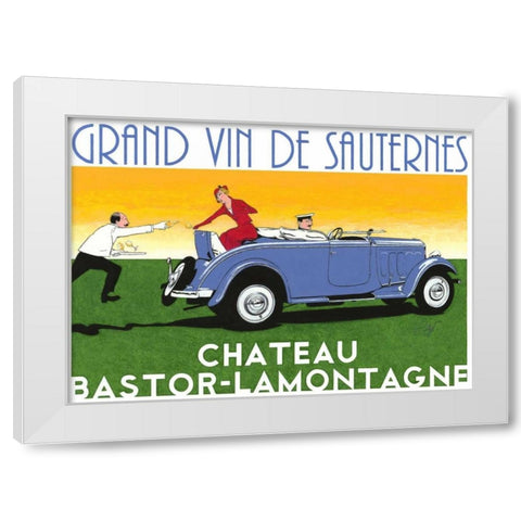 Cabriolet White Modern Wood Framed Art Print by Got, Jean-Pierre