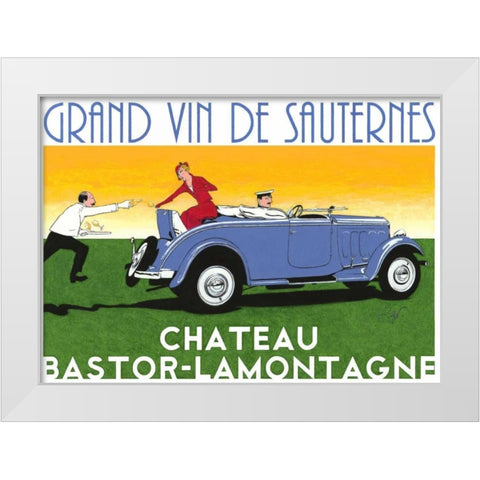 Cabriolet White Modern Wood Framed Art Print by Got, Jean-Pierre