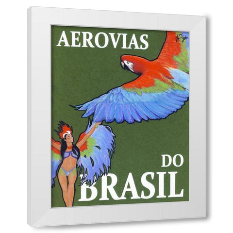 Aerovias do Brasil White Modern Wood Framed Art Print by Got, Jean Pierre