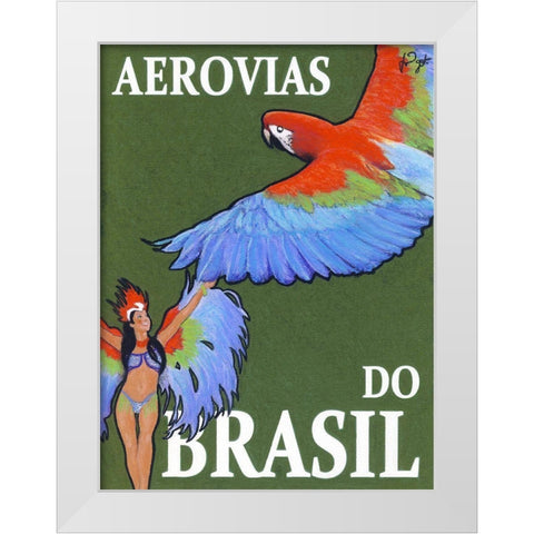 Aerovias do Brasil White Modern Wood Framed Art Print by Got, Jean Pierre