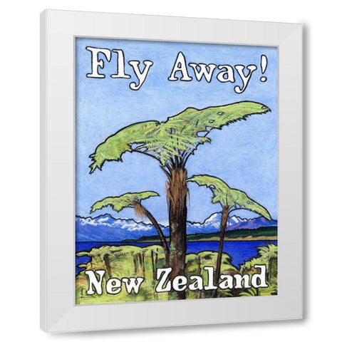 Fly Away! New Zealand White Modern Wood Framed Art Print by Got, Jean Pierre