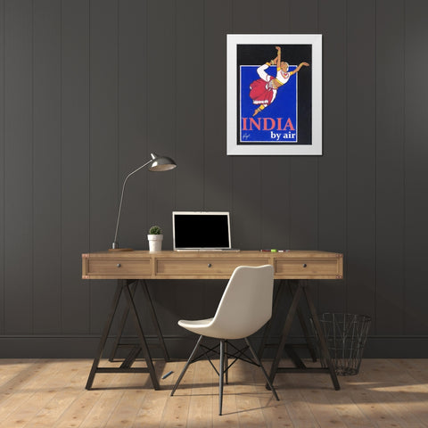 India by Air White Modern Wood Framed Art Print by Got, Jean Pierre
