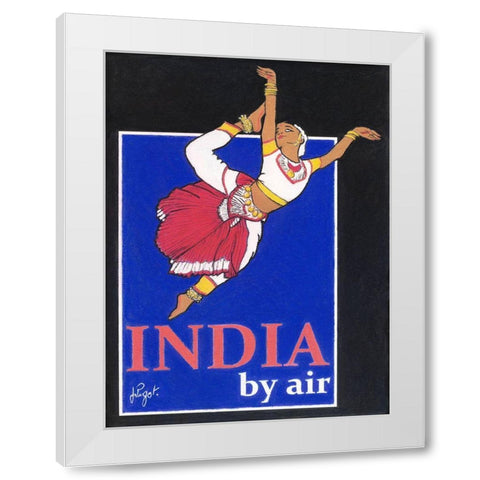 India by Air White Modern Wood Framed Art Print by Got, Jean Pierre