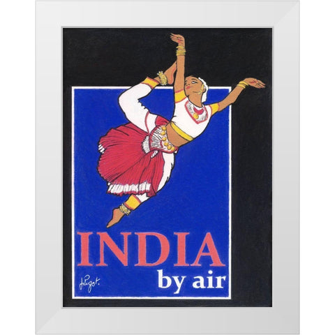 India by Air White Modern Wood Framed Art Print by Got, Jean Pierre