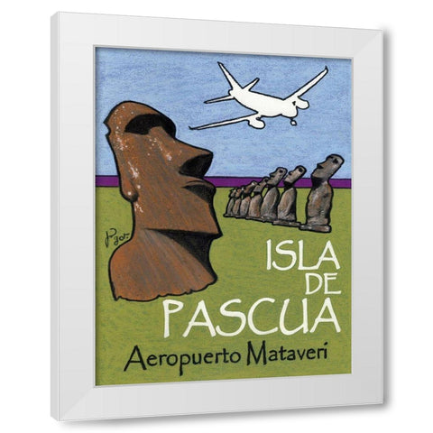 Isla de Pascua White Modern Wood Framed Art Print by Got, Jean Pierre