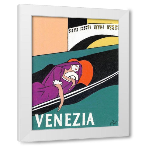 Venezia White Modern Wood Framed Art Print by Got, Jean Pierre