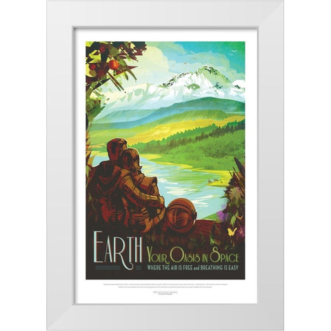 Earth- Your Oasis In Space White Modern Wood Framed Art Print by JPL