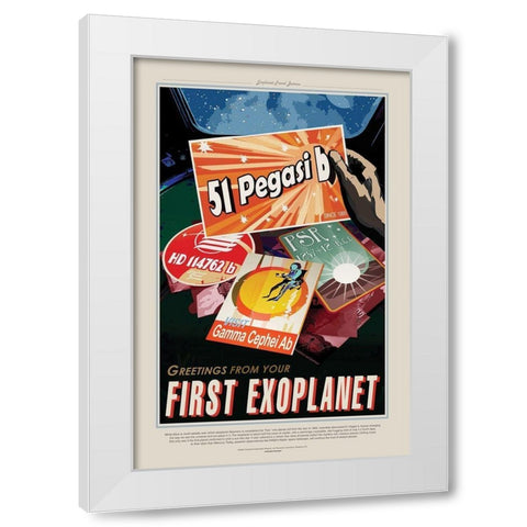 First Exoplanet White Modern Wood Framed Art Print by JPL