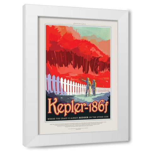 Kepler White Modern Wood Framed Art Print by JPL