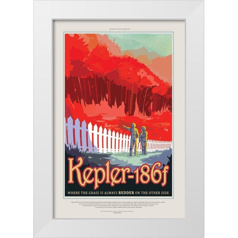 Kepler White Modern Wood Framed Art Print by JPL