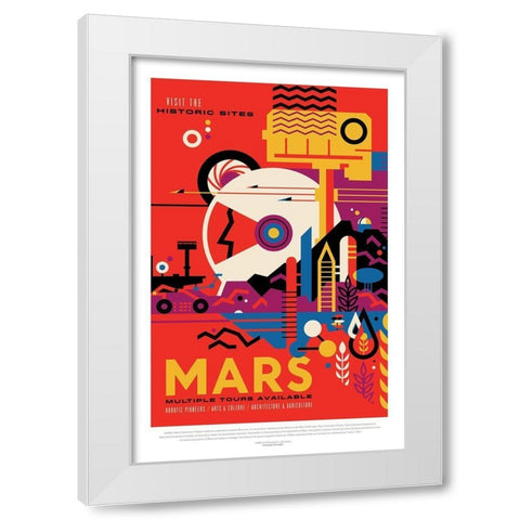 Mars White Modern Wood Framed Art Print by JPL