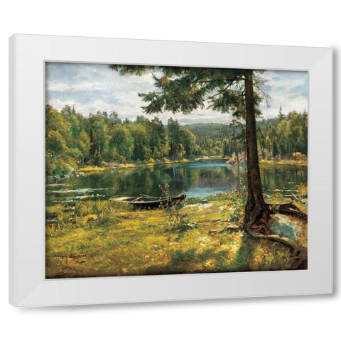 Summer on the Lake White Modern Wood Framed Art Print by Sorensen, Jorgen