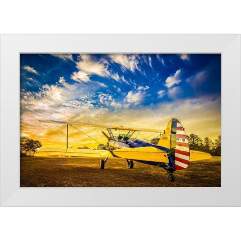 Stearman White Modern Wood Framed Art Print by Slemp, John