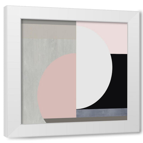 Balanced Blush II White Modern Wood Framed Art Print by Thompson, Justin