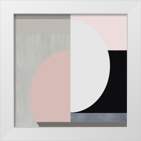 Balanced Blush II White Modern Wood Framed Art Print by Thompson, Justin