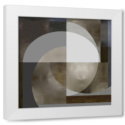 Meld IV White Modern Wood Framed Art Print by Thompson, Justin