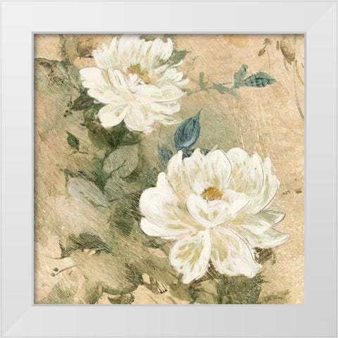 White Flowers I White Modern Wood Framed Art Print by Wilcox, Jil