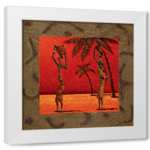 Sun Tribe II White Modern Wood Framed Art Print by Kamba