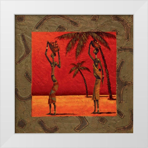Sun Tribe II White Modern Wood Framed Art Print by Kamba