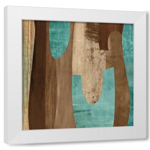 Aqua Turns II White Modern Wood Framed Art Print by Baker, Kevin