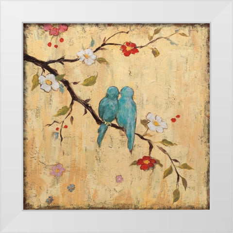 Love Birds II White Modern Wood Framed Art Print by Frances, Katy