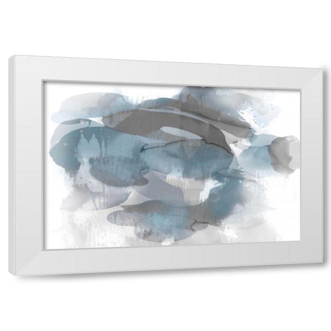 Aqua Flow I White Modern Wood Framed Art Print by Jett, Kristina
