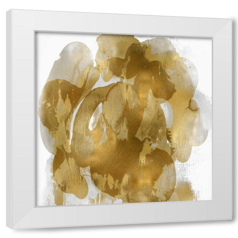 Gold Flow I White Modern Wood Framed Art Print by Jett, Kristina