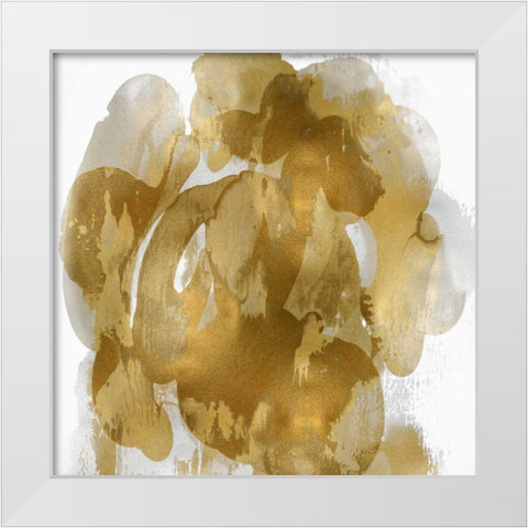 Gold Flow I White Modern Wood Framed Art Print by Jett, Kristina